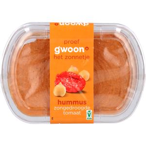 g'woon hummus zongedroogde tomaat