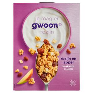 g'woon krokante muesli appel rozijn