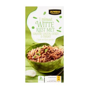 Jumbo 1 Minuut Witte Rijst met Groene Linzen, Gerst & Tarwe 2 x 150g