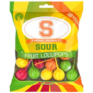 S-Marke Sour Fruit Lollipops 130g