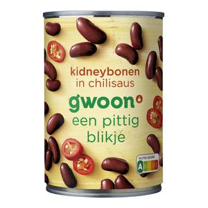 g'woon kidneybonen in chilisaus