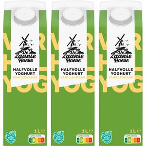 De Zaanse Hoeve Halfvolle yoghurt vanillesmaak 3-pack