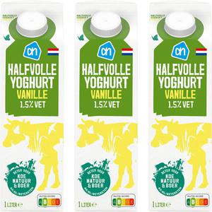 AH Halfvolle Vanille Yoghurt 3-pack