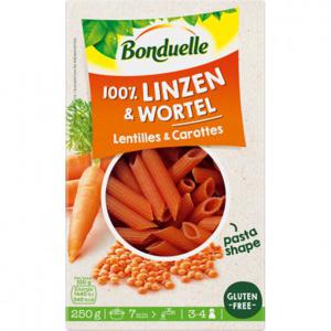 Bonduelle 100% linzen & wortel - pasta shape