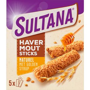 Sultana Havermoutsticks naturel met golden syrup