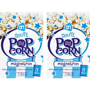 AH Magnetron Popcorn Zout 2-pack