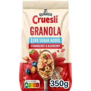 Quaker Cruesli granola strawberry & blueberry