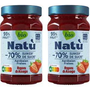 Natu bio Aardbeienjam -70% suiker pakket