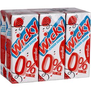 Wicky Aardbei 0% suiker 6-pack