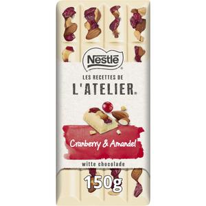 L'Atelier Witte chocolade amandel & cranberry