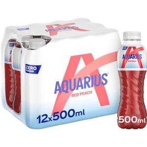 Aquarius Red peach zero sugar 12-pack