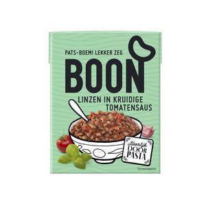 Boon Linzen in kruidige tomatensaus