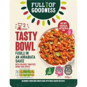 Full of Goodness Tasty bowl fusilli in an arrabiata sauce