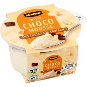 Jumbo Witte Choco Mousse met Chocolade Krullen 75g