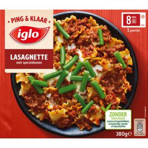 Iglo Ping & Klaar lasagnette met sperziebonen