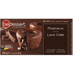 Beldessert Moelleux van chocolade (lava cake)