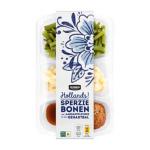 Jumbo Sperziebonen, Aardappelpuree en Gehaktbal 500g