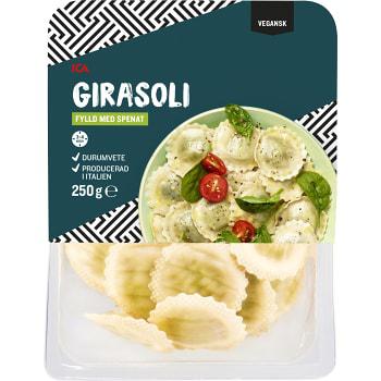 Recension - ICA Pasta Girasoli Färsk Spenatfyllning Vegansk 250g