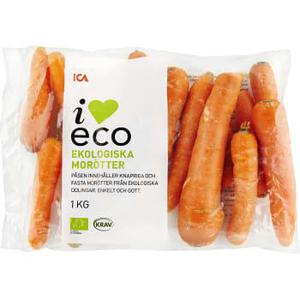 ICA I love eco Morötter Ekologiska 1kg KRAV Klass 1
