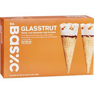 ICA Basic Glasstrut med vanilj- och kolassmak med kolasås 8-p 120ml