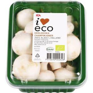 ICA i love eco Champinjoner Ekologiska 250g KRAV Klass 1