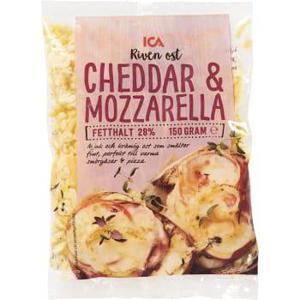 ICA Riven Cheddar/Mozzarella 28% 150g