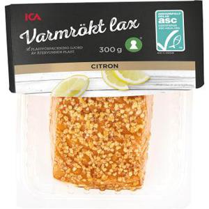 ICA Varmrökt Lax i Bit Citron 300g