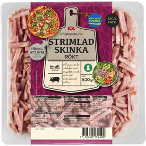 ICA Strimlad rökt skinka 500g