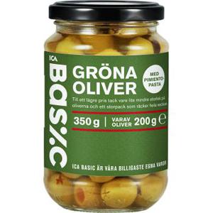ICA Basic Oliver Gröna med Pimento 350g