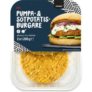 ICA Pumpa & Sötpotatisburgare Vegansk 200g