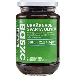 ICA Basic Oliver Svarta Urkärnade 350g