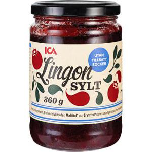 ICA Lingonsylt utan tillsatt socker 360g
