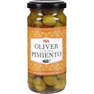 ICA Fyllda Oliver Gröna med Pimiento 240g