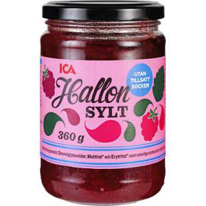 ICA Hallonsylt utan tillsatt socker 360g