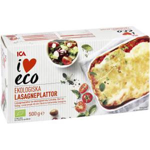 ICA I love eco Lasagneplattor Ekologisk 500g