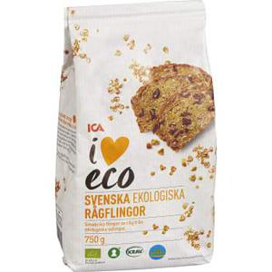 ICA I love eco Rågflingor 750g KRAV