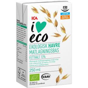ICA I love eco Matlagningsbas Havre Ekologisk Laktosfri 25cl