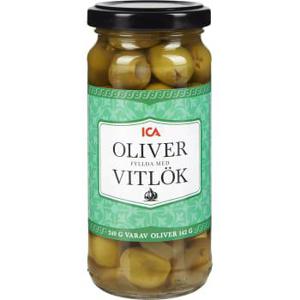ICA Fyllda Oliver Gröna med Vitlök 240g