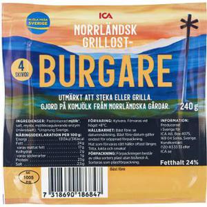 ICA Grillostburgare Norrländsk 24% 4-p 240g