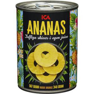 ICA Ananasskivor i juice 567g