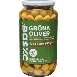 ICA Basic Oliver Gröna med Pimento 935g