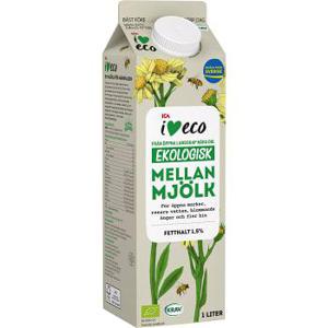 ICA I love eco Mellanmjölk 1,5% 1l KRAV