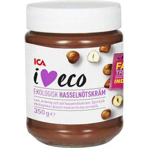 ICA I love eco Hasselnötskräm Ekologisk 350g