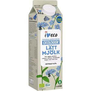 ICA I love eco Lättmjölk 0,5% 1l KRAV