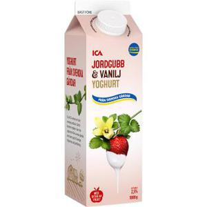 ICA Yoghurt Jordgubb & vanilj 2,5% 1000g