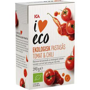 ICA I love eco Pastasås tomat chili Ekologisk 390g