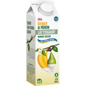 ICA Lättyoghurt Banan Päron 1000g