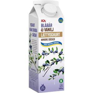 ICA Yoghurt Lätt Blåbär & vanilj 0,5% 1kg