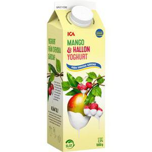 ICA Fruktyoghurt Mango & Hallon 1l