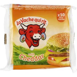 Den skrattande kon Hamburgerost Cheddar skivad 200g